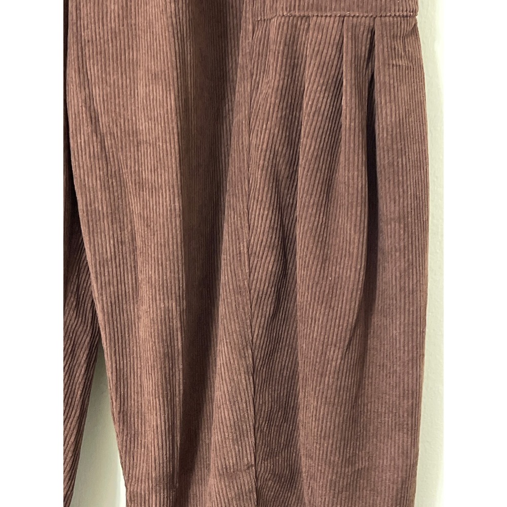 Tarse Brown Corduroy Wide Leg Cargo Pants  Drawstring Casual Utility Medium - Picture 5 of 7